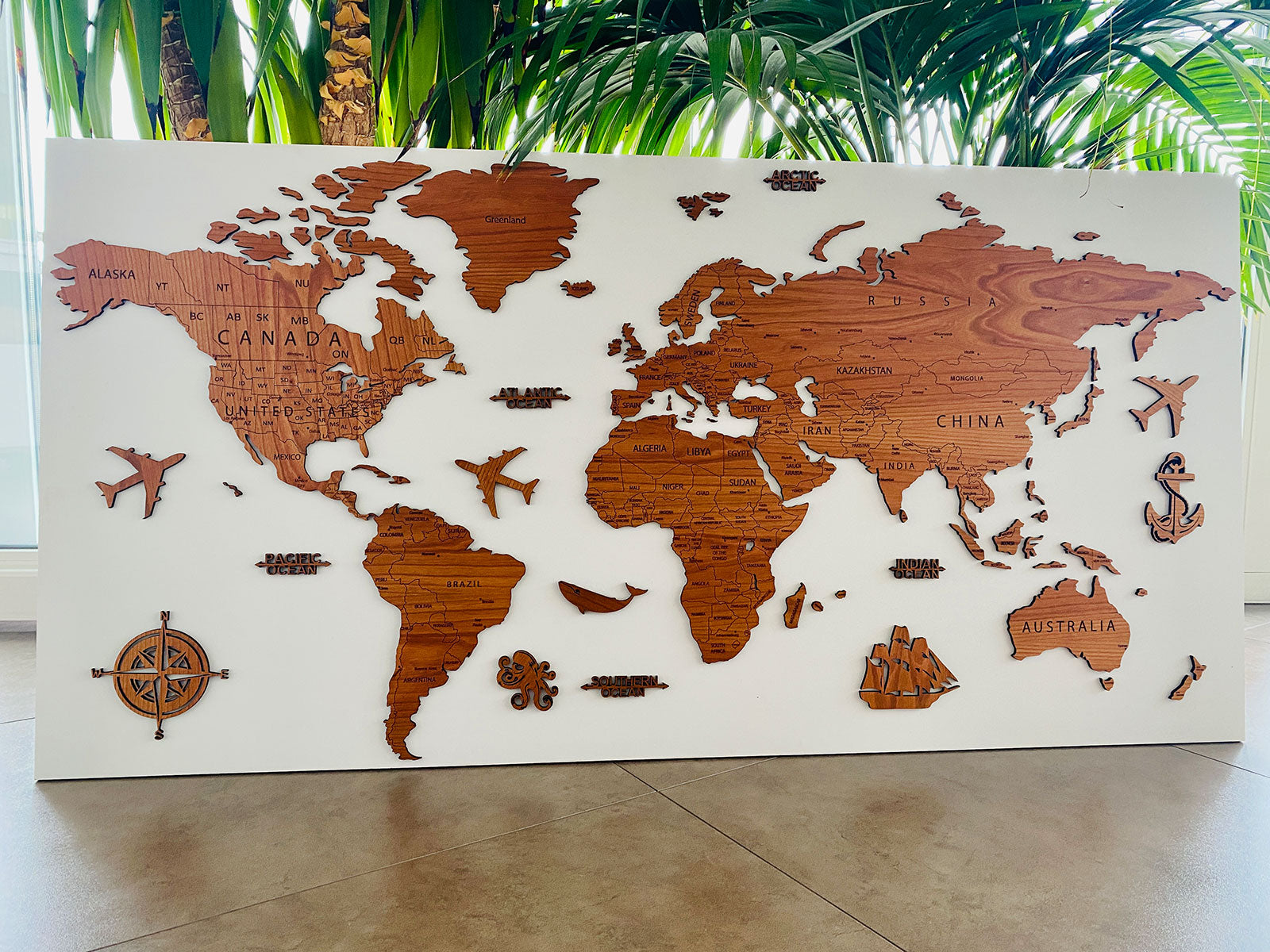 Holz Weltkarte - Weltkarten aus Holz