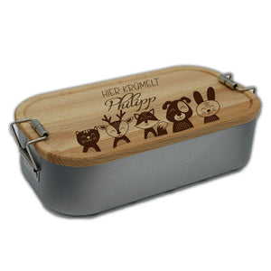 Lunchbox mit Namen - Tiere - Wurmis-Holzdeko