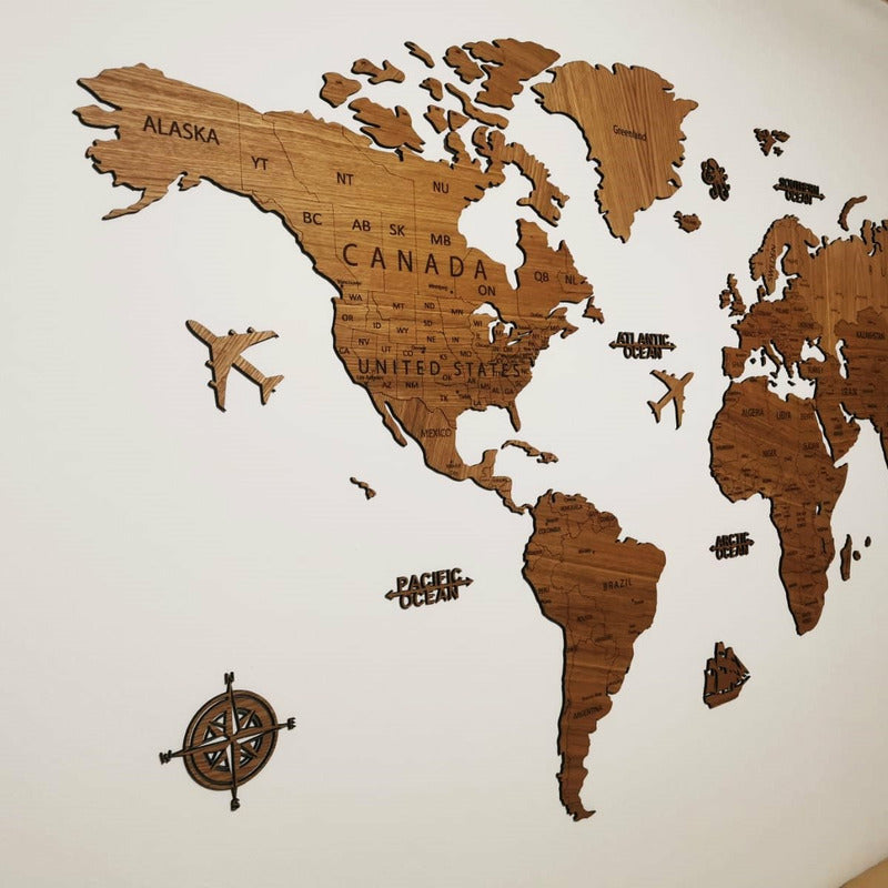 PREMIUM Weltkarte aus Holz - LARGE - Wurmis-Holzdeko