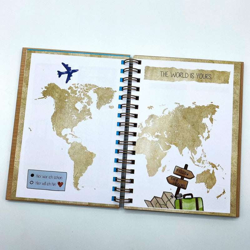 Reisetagebuch World Traveler - Wurmis-Holzdeko