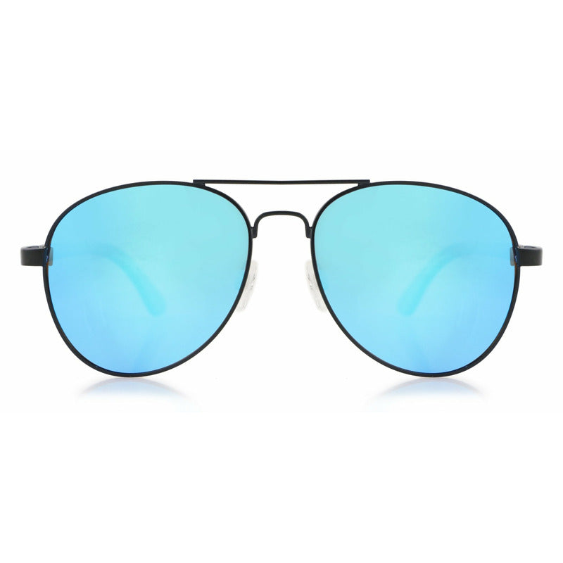Sky BLUE - Walnuss Pilotenbrille - Wurmis-Holzdeko