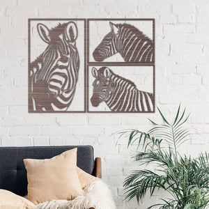 Wandbild Zebras - Wurmis-Holzdeko